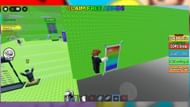 Rainbow carpet in Hugging a Trolling Tower (Image via Roblox)